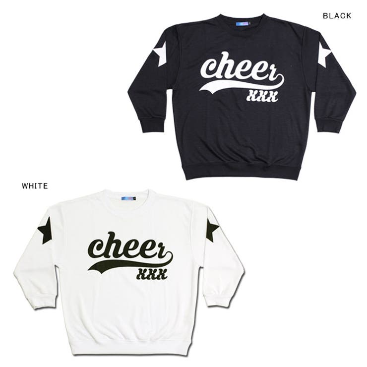 【CHEER】[チアー]スタープリントロゴトレーナー【ダンスヒップホップキッズレディース原宿かわいいスウェットロゴcheerチアー】【】