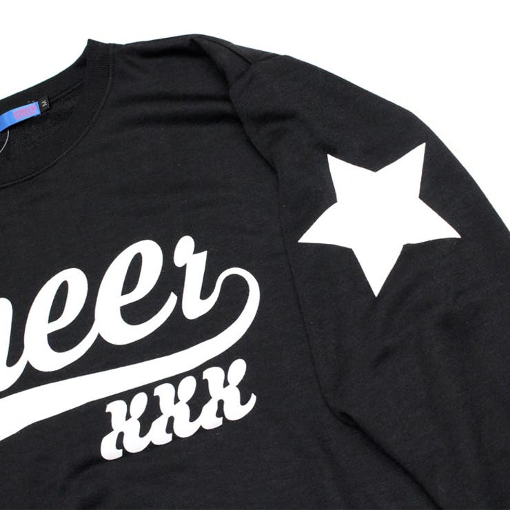 【CHEER】[チアー]スタープリントロゴトレーナー【ダンスヒップホップキッズレディース原宿かわいいスウェットロゴcheerチアー】【】