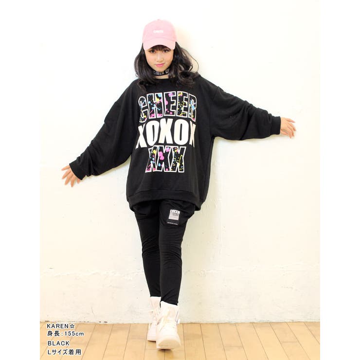 【CHEER】[チアー]ペイントロゴBIGトレーナー【ダンスヒップホップキッズレディースアスレジャーかわいいスウェットロゴcheerチアー】【】