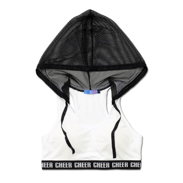 【CHEER】[チアー]フード付きブラトップ【ダンス衣装ヒップホップスポーツジムジムウエアフィットネスヨガホットヨガ】【】