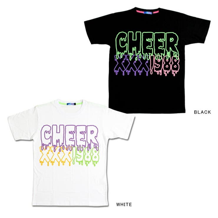 tシャツ大きめ【CHEER】[チアー]ネオンプリントBIGTEE【ダンス衣装ヒップホップチアロゴストライプレディースキッズジュニアスポーツミックスアスレジャージムウェアフィットネスヨガTシャツ子供服】【ビッグT】