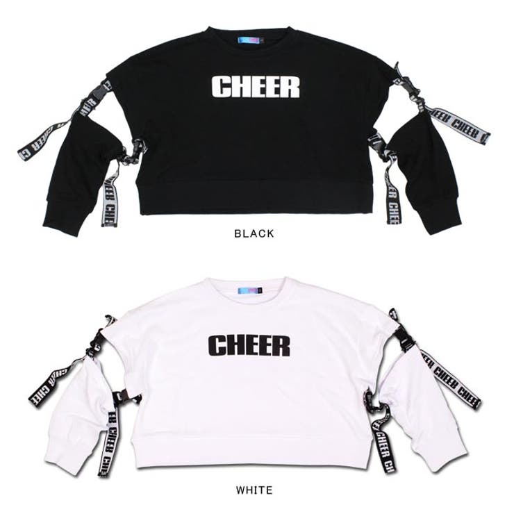 スウェットおしゃれ【CHEER】[チアー]アタッチメントスウェットショートトレーナー【ダンス衣装ヒップホップBIGサイズビッグシルエットチア長袖モノトーンレッスン着レディースキッズジュニアかわいい韓国子供服ゆったり大きめ】