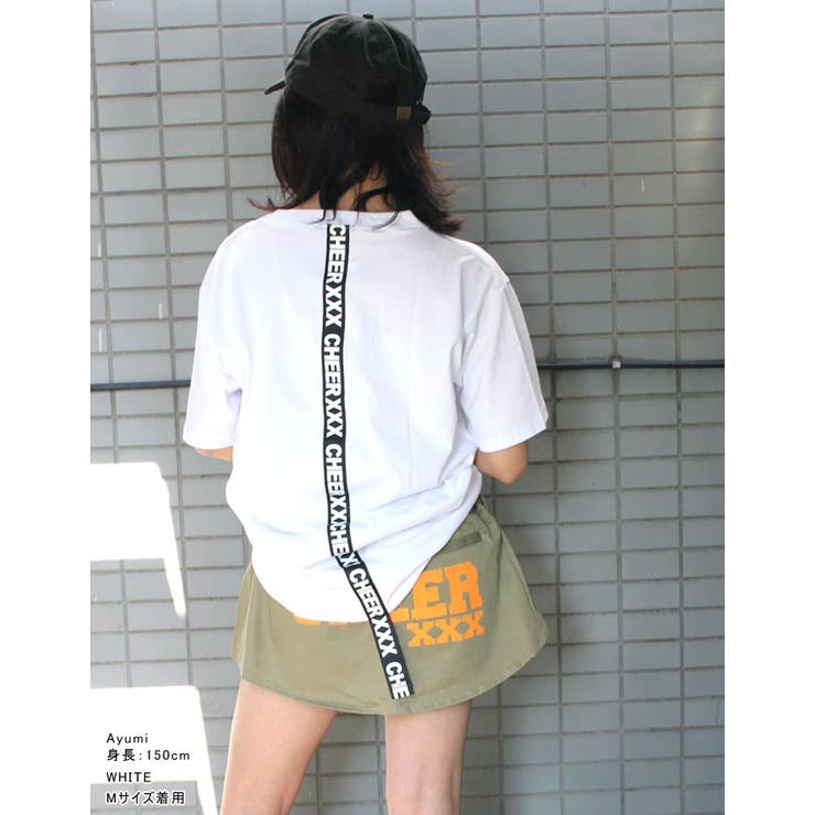 Tシャツ大きめ【CHEER】[チアー]発泡プリントメッセージBIGTEE【ダンス衣装ヒップホップしっぽネオンカラービッグシルエットゆったりチアレッスン着レディースキッズジュニア韓国子供服おしゃれかわいい】【ビッグT】