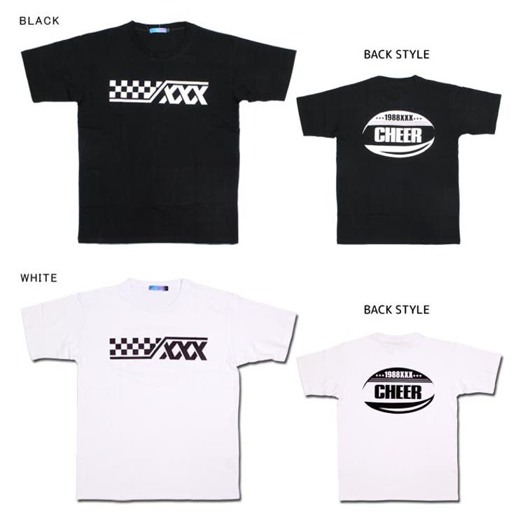 Tシャツ大きめ【CHEER】[チアー]チェッカーフラッグXXXバックロゴBIGTEE【ダンス衣装ヒップホップビッグシルエット半袖チアレッスン着市松模様レディースキッズジュニア韓国子供服おしゃれかわいい】【ビッグT】