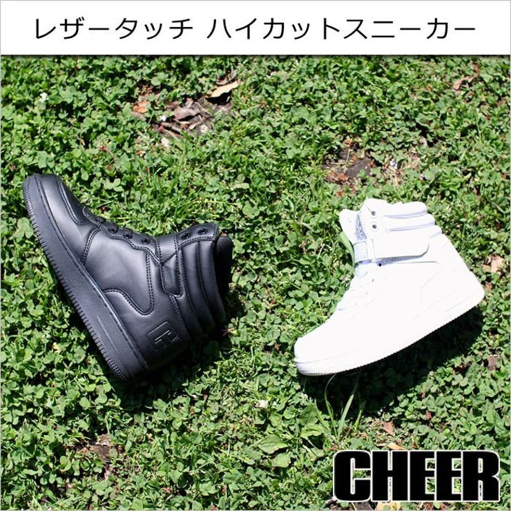 ダンススニーカーキッズ白黒【】【CHEER】[チアー]レザータッチハイカットスニーカー男女兼用【無地シンプルダンス衣装ヒップホップチーム部活チアスポーツ無地レザーフェイクレザーフィットネスジム子供シューズ靴おしゃれかわいい】