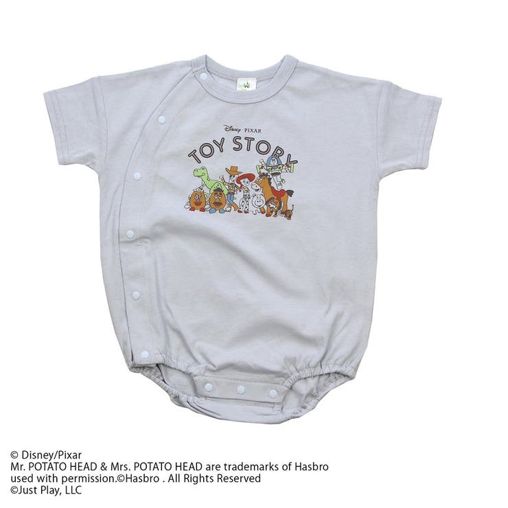 半袖ロンパース FirstCloset 半袖ロンパース レギンス付き ワッフル×天竺 お目目