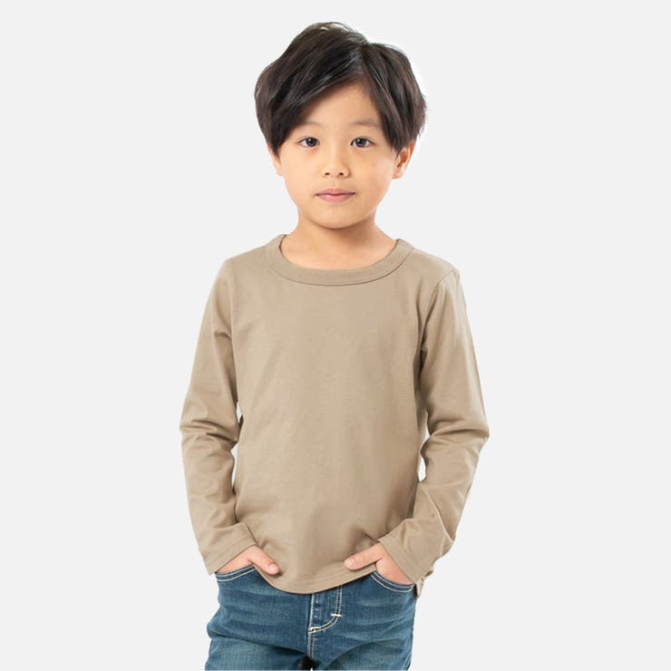 ベージュ | 無地 長袖Tシャツ 子供服 | chil2