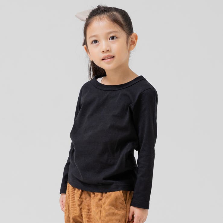 ブラック | 無地 長袖Tシャツ 子供服 | chil2