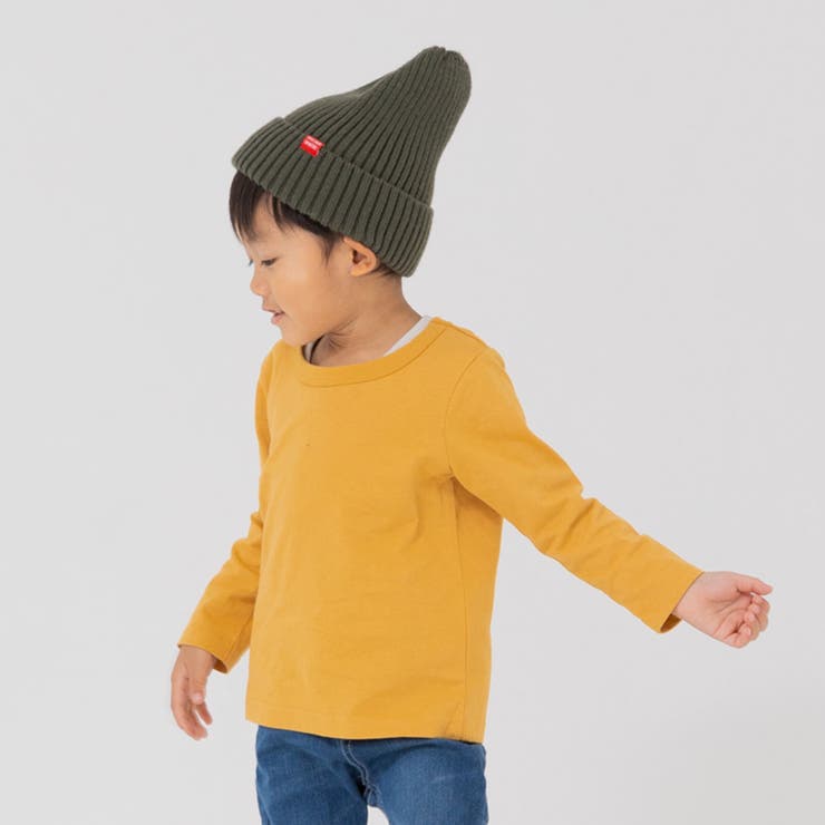 マスタード | 無地 長袖Tシャツ 子供服 | chil2