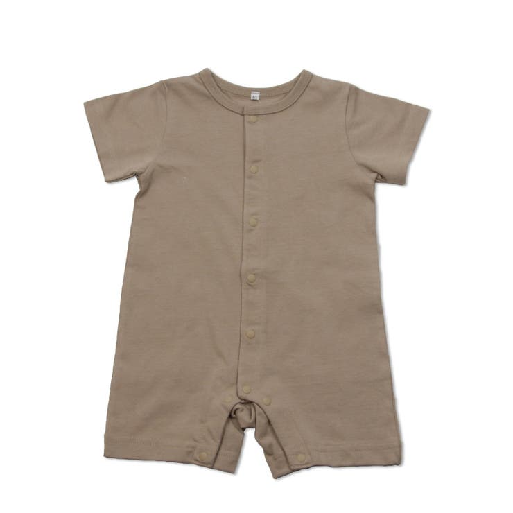 ベージュ | 無地 半袖カバーオール 新生児 | chil2