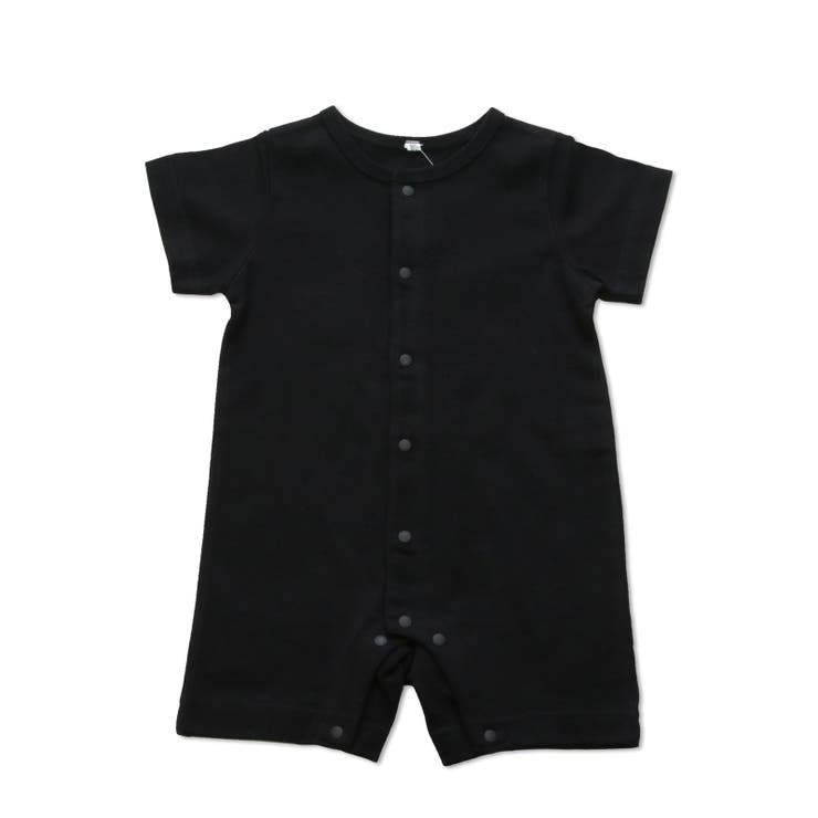 ブラック | 無地 半袖カバーオール 新生児 | chil2