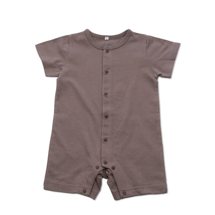 モカ | 無地 半袖カバーオール 新生児 | chil2