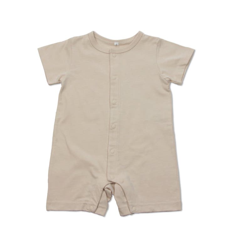 クリーム | 無地 半袖カバーオール 新生児 | chil2
