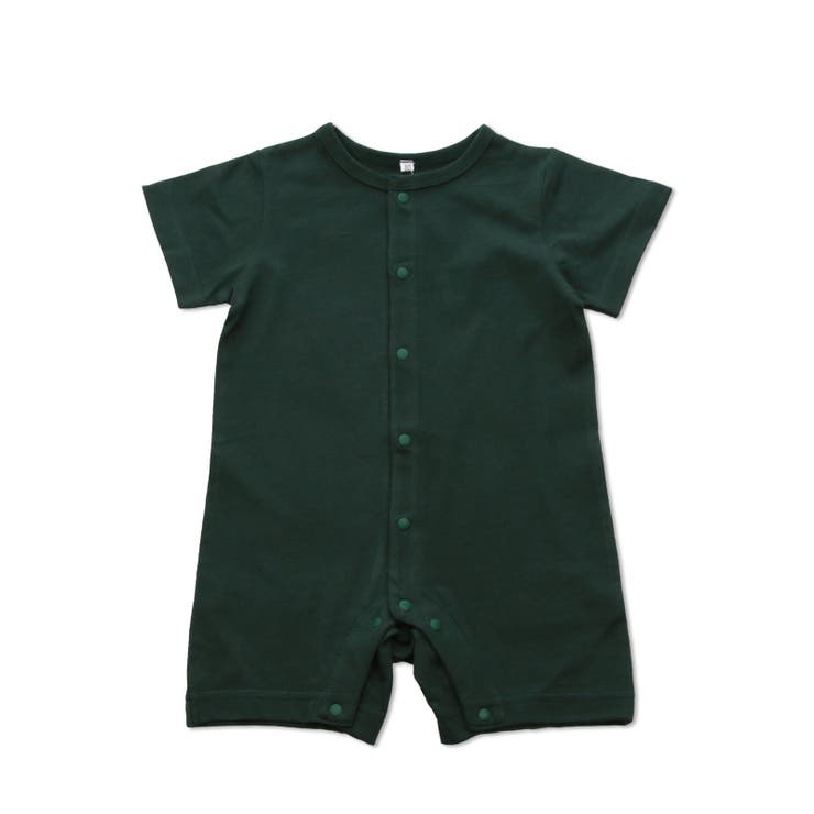 グリーン | 無地 半袖カバーオール 新生児 | chil2