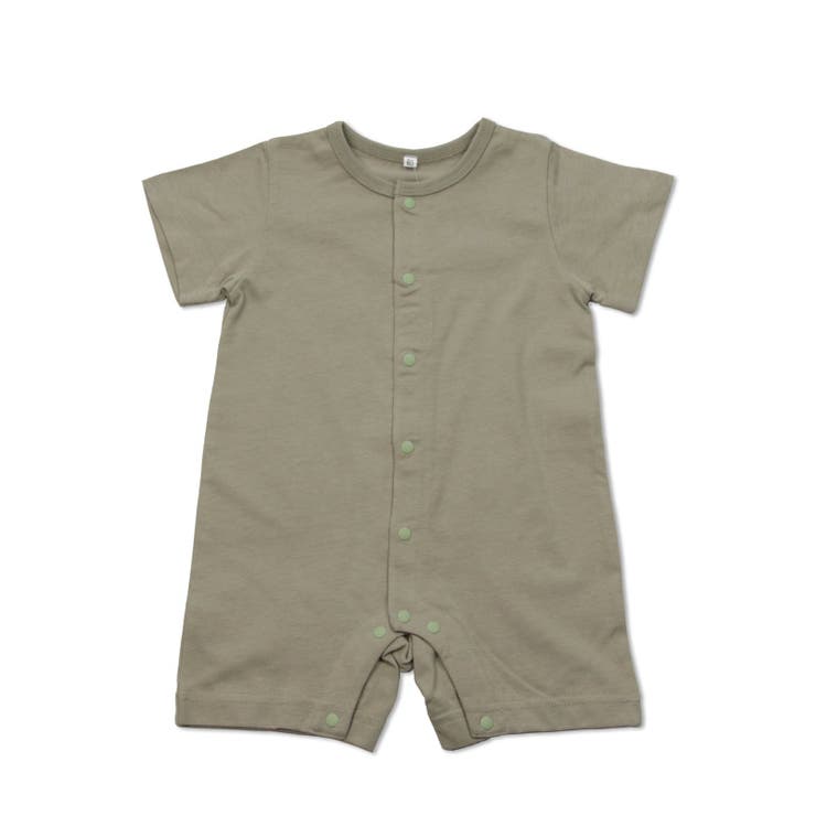カーキ | 無地 半袖カバーオール 新生児 | chil2