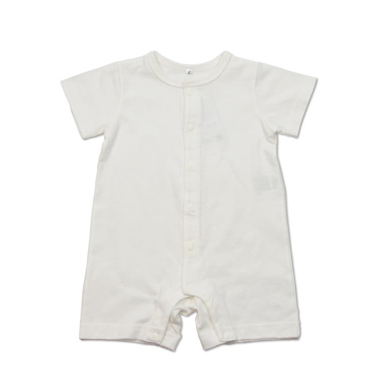 ホワイト | 無地 半袖カバーオール 新生児 | chil2