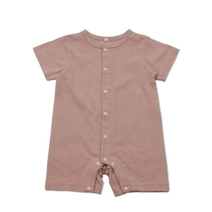 スモークピンク | 無地 半袖カバーオール 新生児 | chil2