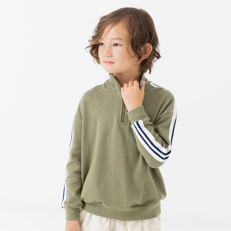 【驚きの値段で】 キッズ トレーナー ハーフジップ[品番：HU000004050]｜chil2 トップス