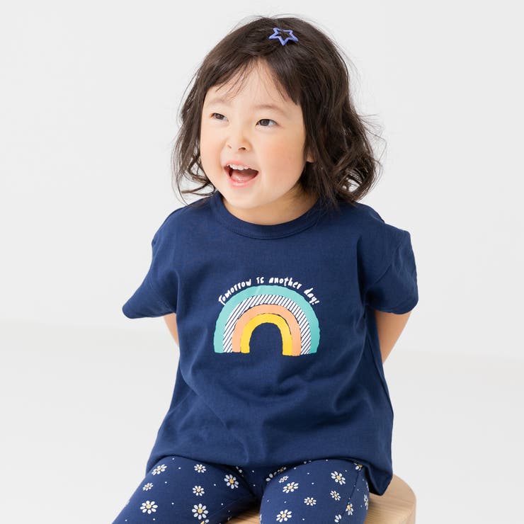 Jにじ/ネイビー | キッズ 半袖 Tシャツ | chil2