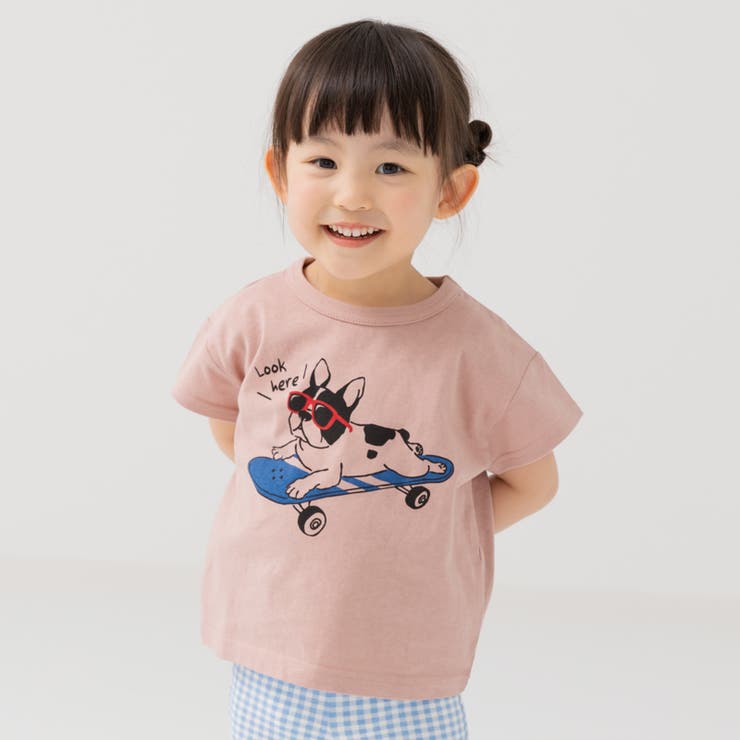 Kいぬ/スモークピンク | キッズ 半袖 Tシャツ | chil2