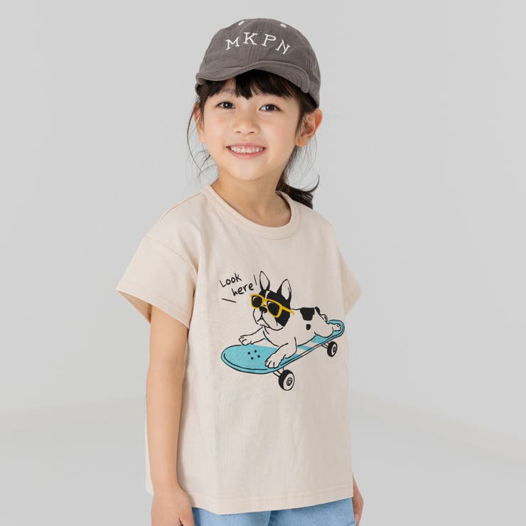 Lいぬ/クリーム | キッズ 半袖 Tシャツ | chil2