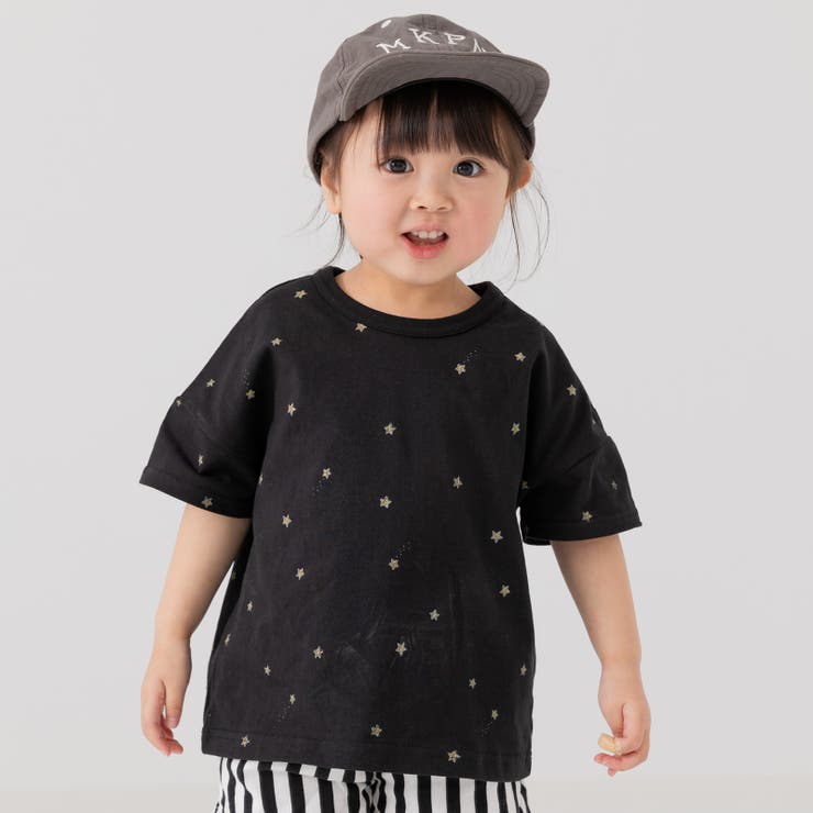 Eほし/ブラック | キッズ 半袖 Tシャツ | chil2