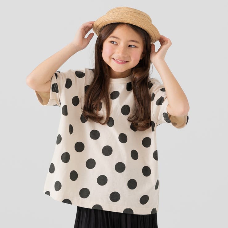 Iドット/クリーム | キッズ 半袖 Tシャツ | chil2