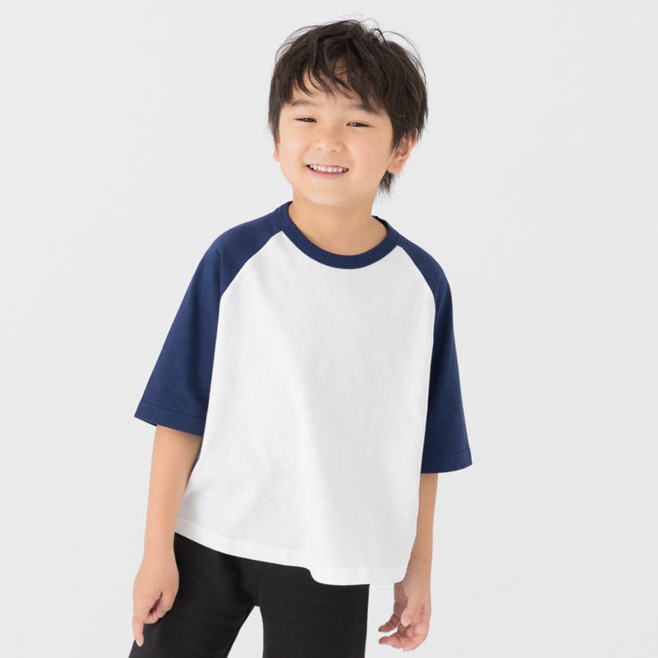 Dホワイト×ネイビー | キッズ 半袖 5分袖 | chil2