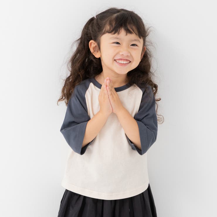 Eクリーム×チャコール | キッズ 半袖 5分袖 | chil2