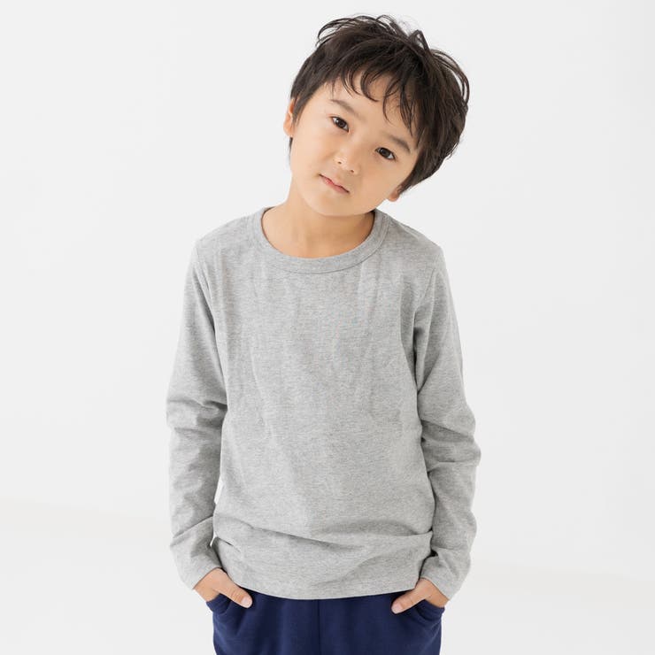 グレー | 綿100％ 無地 長袖Tシャツ | chil2