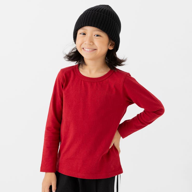 ワインレッド | 綿100％ 無地 長袖Tシャツ | chil2