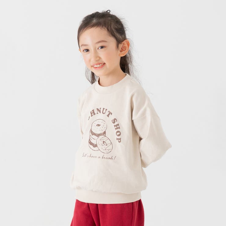 Iドーナツ/クリーム | 綿100% プリントトレーナー キッズ | chil2