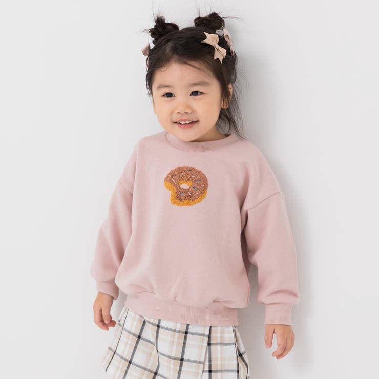 Iドーナツ/スモークピンク | サガラ刺繍 トレーナー キッズ | chil2