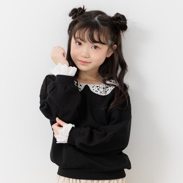 ブラック | レース トレーナー キッズ | chil2