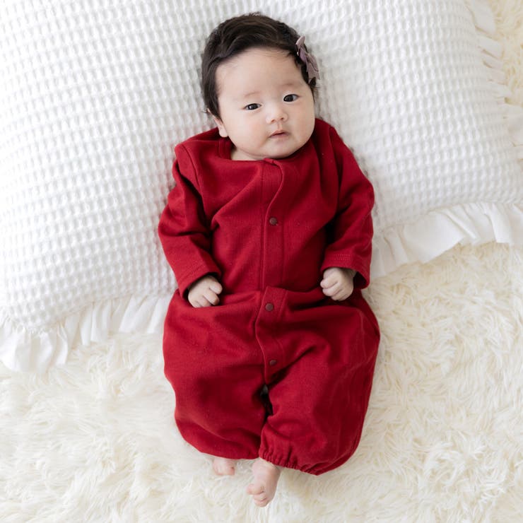 ワインレッド | ツーウェイオール 綿100％ ロンパース | chil2