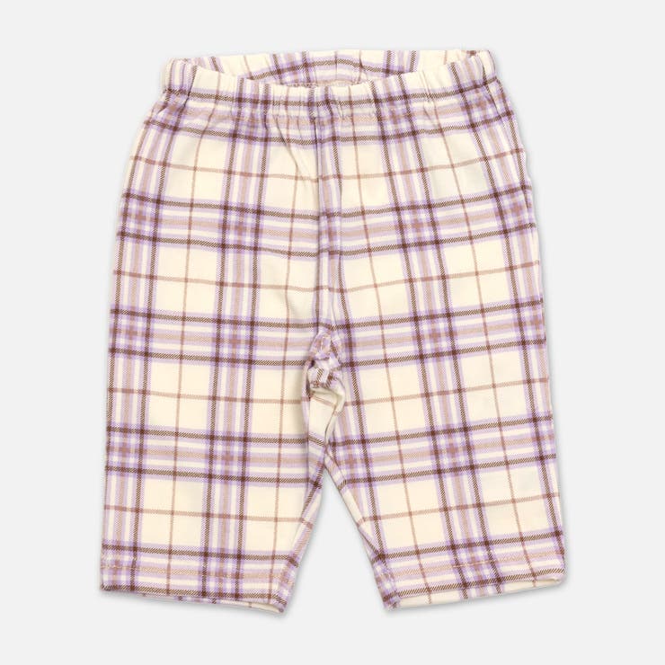 Bチェック/ラベンダー | キッズ 5分丈 レギンス | chil2