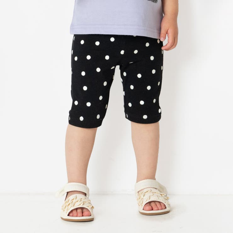 Dドット/ブラック | キッズ 5分丈 レギンス | chil2