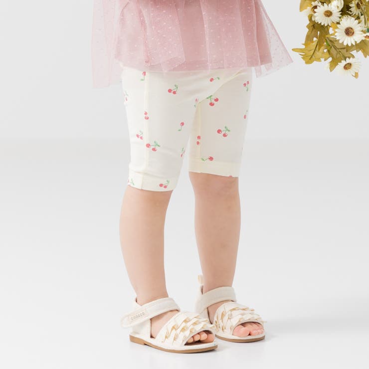 Eさくらんぼ/クリーム | キッズ 5分丈 レギンス | chil2