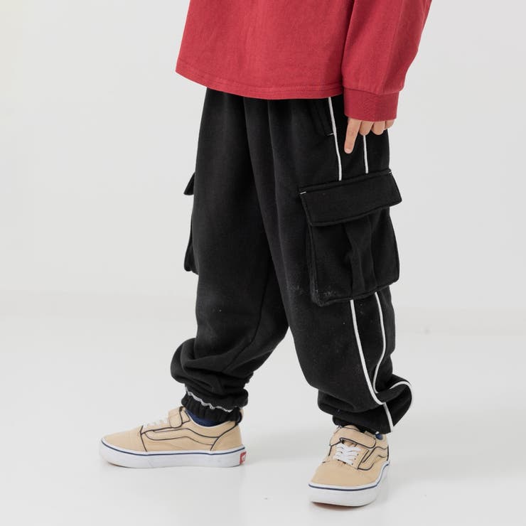 ブラック | 裏起毛 カーゴパンツ キッズ | chil2