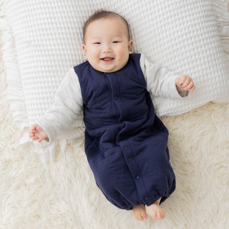 ネイビー | ニットキルト ツーウェイオール カバーオール | chil2