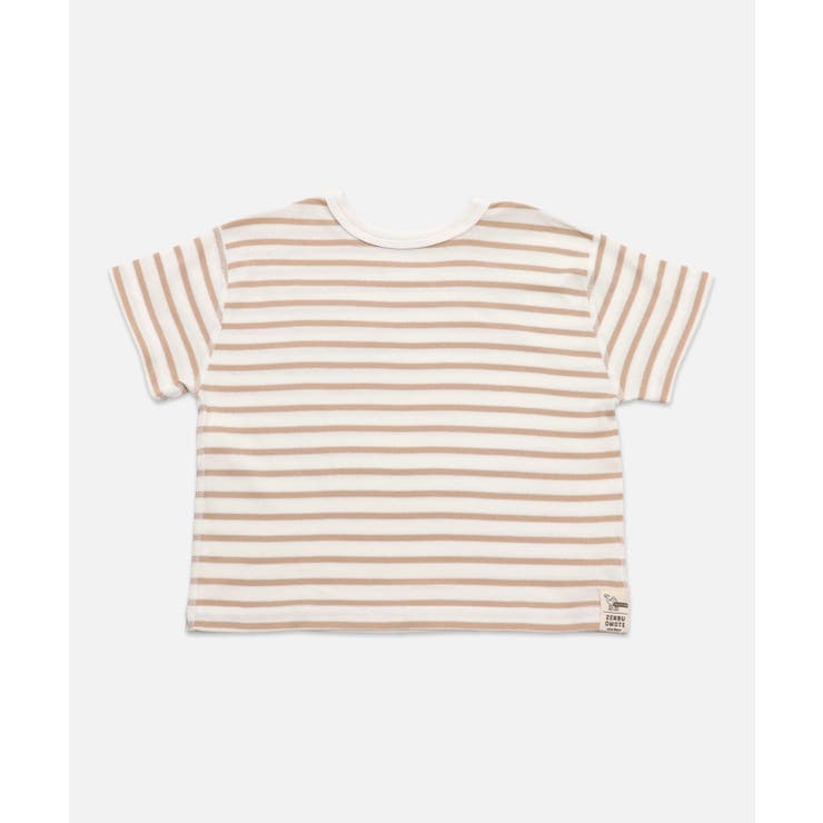 Fベージュボーダー | ぜんぶおもて 半袖Tシャツ 子供服 | chil2