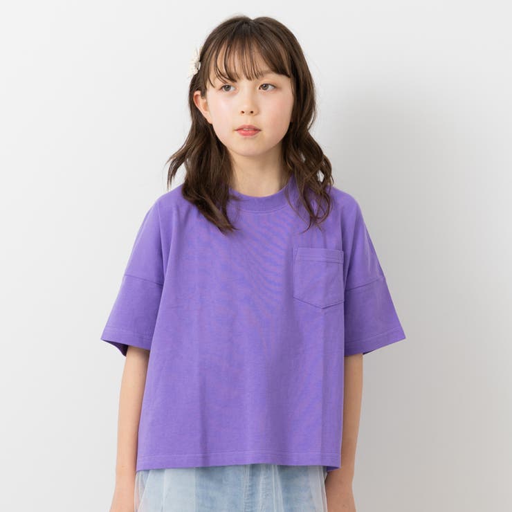 パープル | ビッグシルエット 無地 Tシャツ | chil2