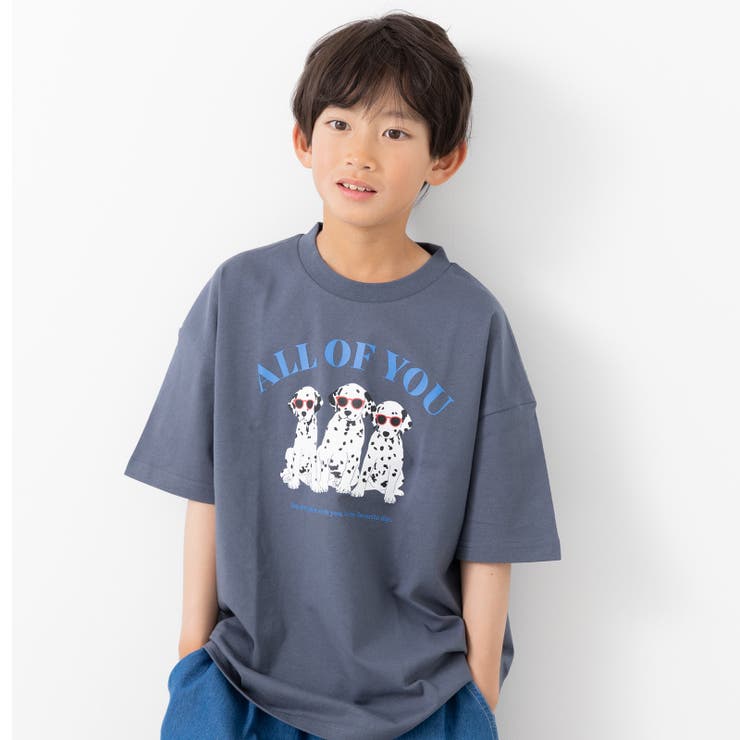 Bドッグ/チャコール | ビッグシルエット プリント 半袖Tシャツ | chil2