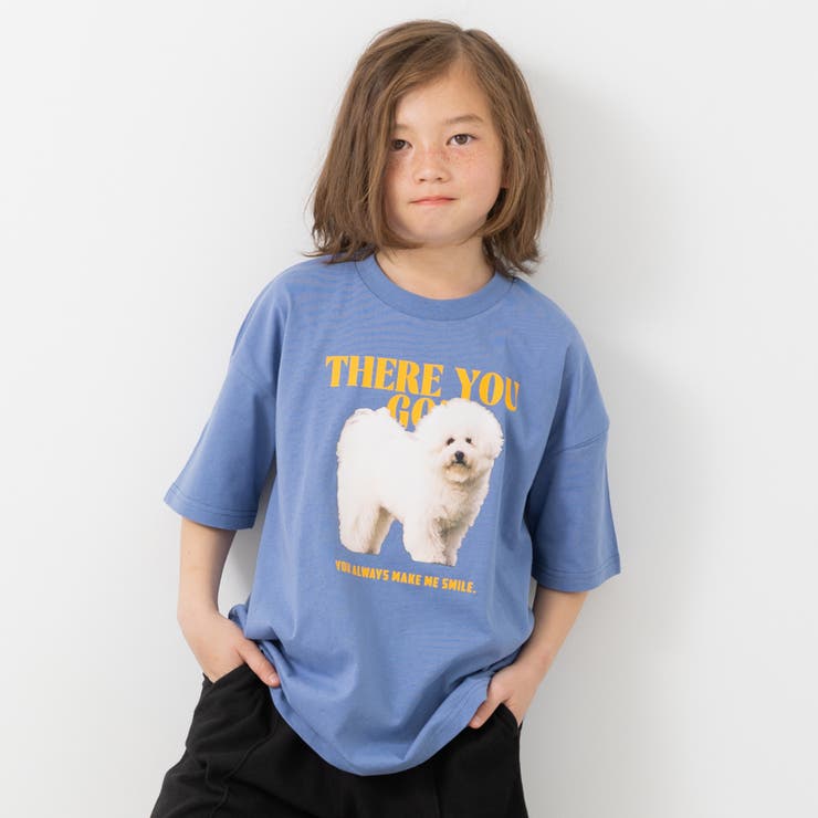 Cドッグ/Sブルー | ビッグシルエット プリント 半袖Tシャツ | chil2