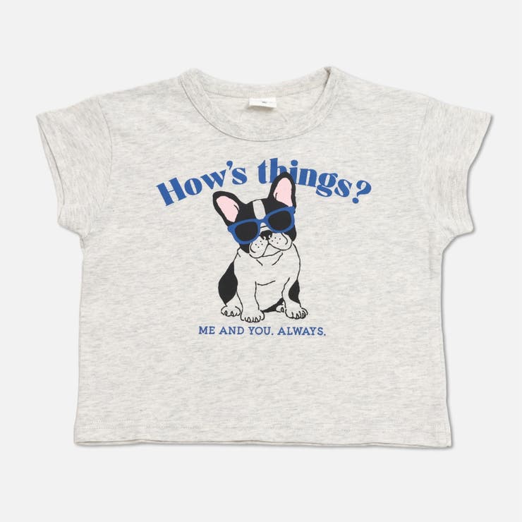 Aフレンチブル/オートミール | プリント 半袖 Tシャツ | chil2