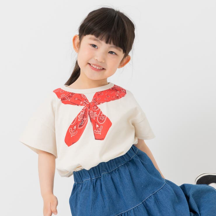 Sバンダナ/クリーム | プリント 半袖 Tシャツ | chil2