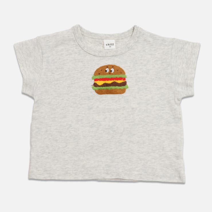Aバーガー/オートミール | サガラ刺繍 半袖 Tシャツ | chil2