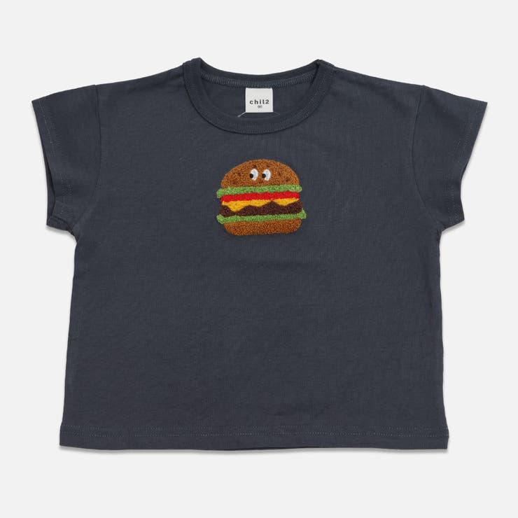 Bバーガー/チャコール | サガラ刺繍 半袖 Tシャツ | chil2