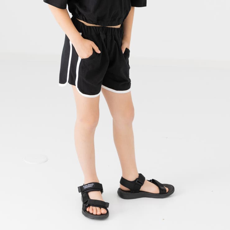 ブラック | パイピング ショートパンツ 無地 | chil2