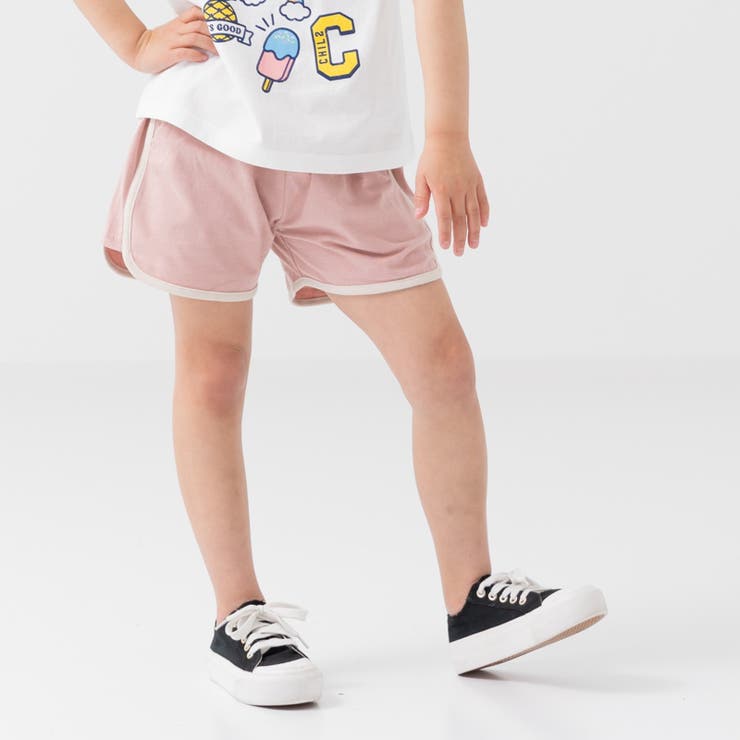 スモークピンク | パイピング ショートパンツ 無地 | chil2